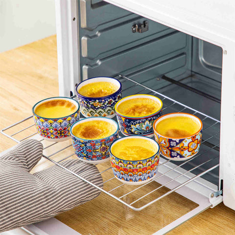 vancasso Simi Set Of 6 Ramekin Bowls In Bohemian Style - Ideal For Desserts Or Side Dishes - Crafted From High-Quality Porcelain - 4 oz