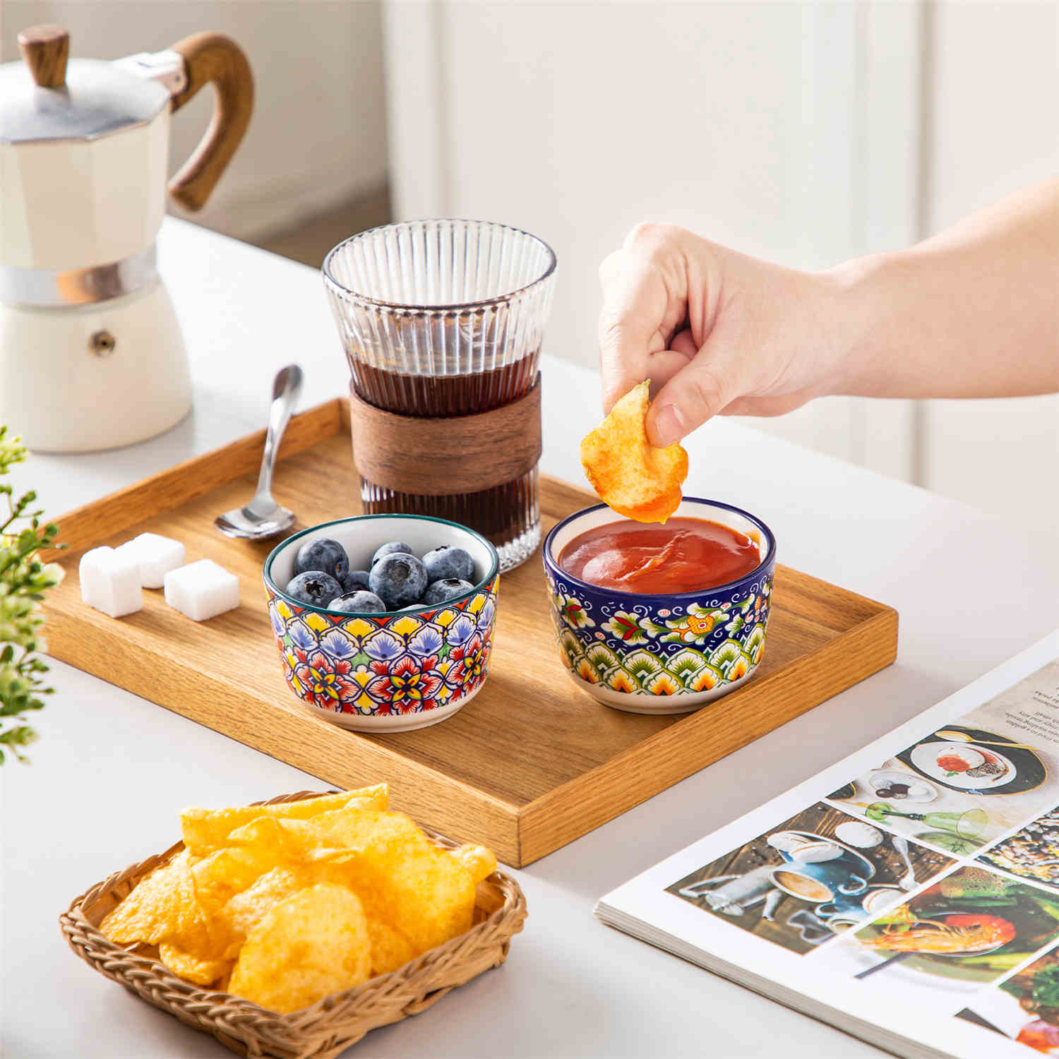 vancasso Simi Set Of 6 Ramekin Bowls In Bohemian Style - Ideal For Desserts Or Side Dishes - Crafted From High-Quality Porcelain - 4 oz