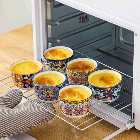 vancasso Simi Set Of 6 Ramekin Bowls In Bohemian Style - Ideal For Desserts Or Side Dishes - Crafted From High-Quality Porcelain - 6 oz