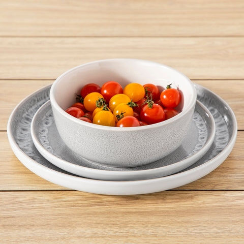 The Snow 18-Piece Dinnerware Set Includes Plates And Bowls To Create A Classic And Elegant Table Setting - Beige