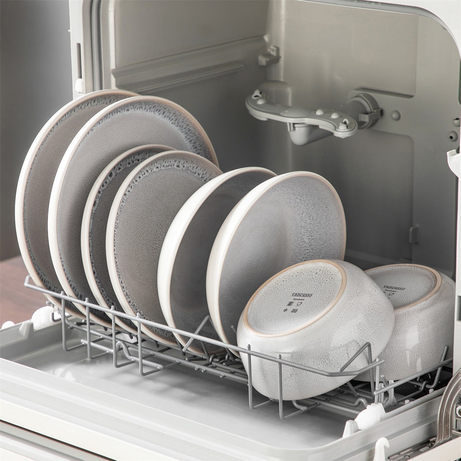 Snow 24-Piece Stoneware Dinnerware Set - Service For 6 Minimalist Design Let You Enjoy Elegance Every Day - Beige