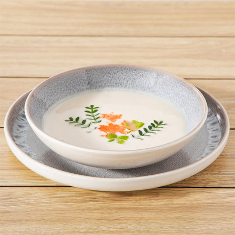 Snow 24-Piece Stoneware Dinnerware Set - Service For 6 Minimalist Design Let You Enjoy Elegance Every Day - Beige