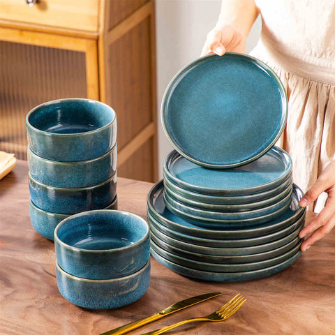 vancasso Vega 18 Piece Stoneware Dinnerware Set, Includes and Bowls, Perfect For Elevating Both Everyday Dining and Special Occasions.